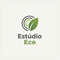 Logo do Estúdio Eco - Círculos com uma folha verde lateral e o nome Estúdio Eco abaixo